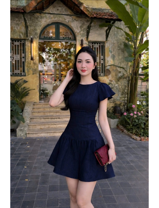 Đầm Jean Nàng Thơ Tay Xoè - D9042