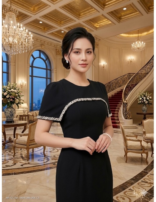 Đầm Bút Chì Kết Hạt Sang Trọng - 2761