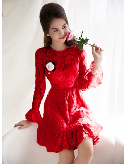 Đầm Ren Tay Dài - 2043