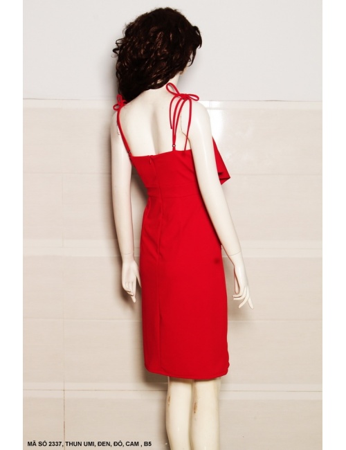 Đầm Xòe 2 Dây Thắt Nơ Vai - 2337