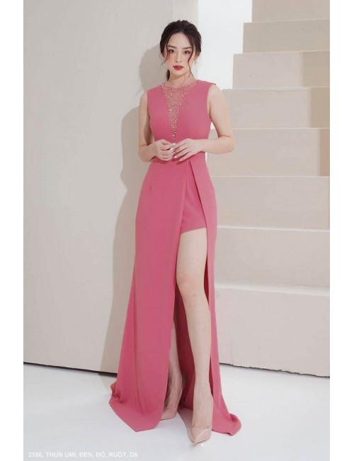 Đầm Cổ Tim Sâu Lai Xẻ Cao Có Quần Short Bên Trong - 2356
