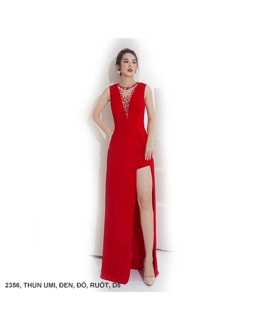 Đầm Cổ Tim Sâu Lai Xẻ Cao Có Quần Short Bên Trong - 2356