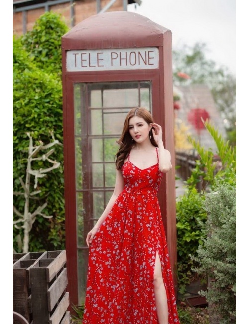 Đầm Maxi Hoa Hở Lưng - 2425