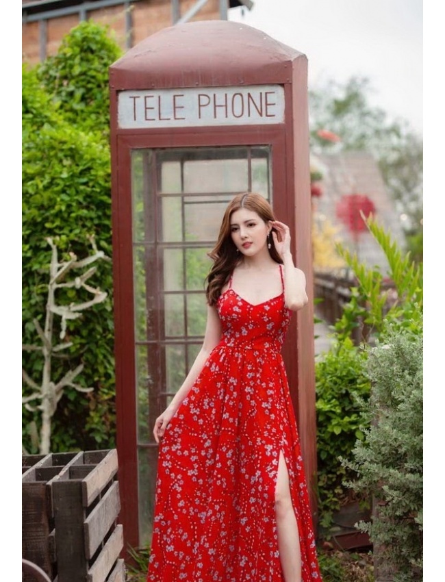 Đầm Maxi Hoa Hở Lưng - 2425