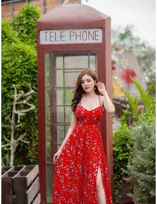 Đầm Maxi Hoa Hở Lưng - 2425