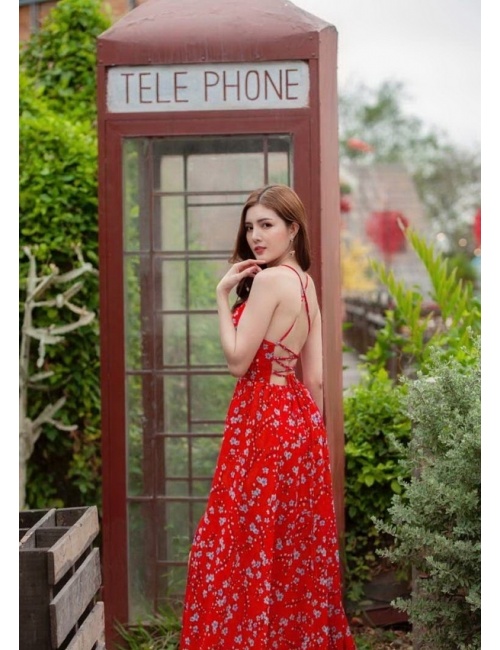 Đầm Maxi Hoa Hở Lưng - 2425