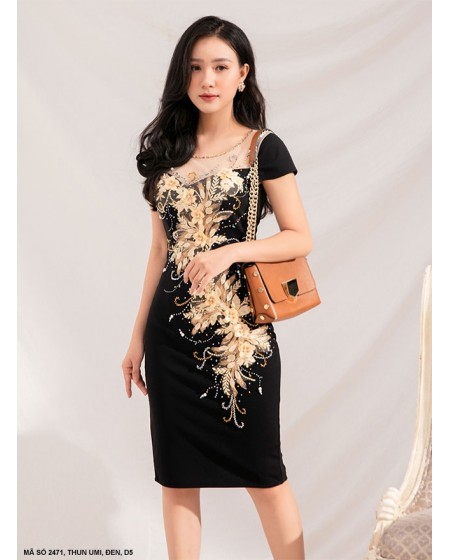 Đầm Trung Niên Thêu Hoa - 2471