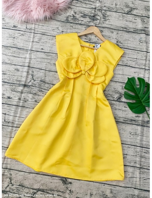 Đầm Xòe Cổ Tim Đính Hoa Lớn Trước Ngực - 2476