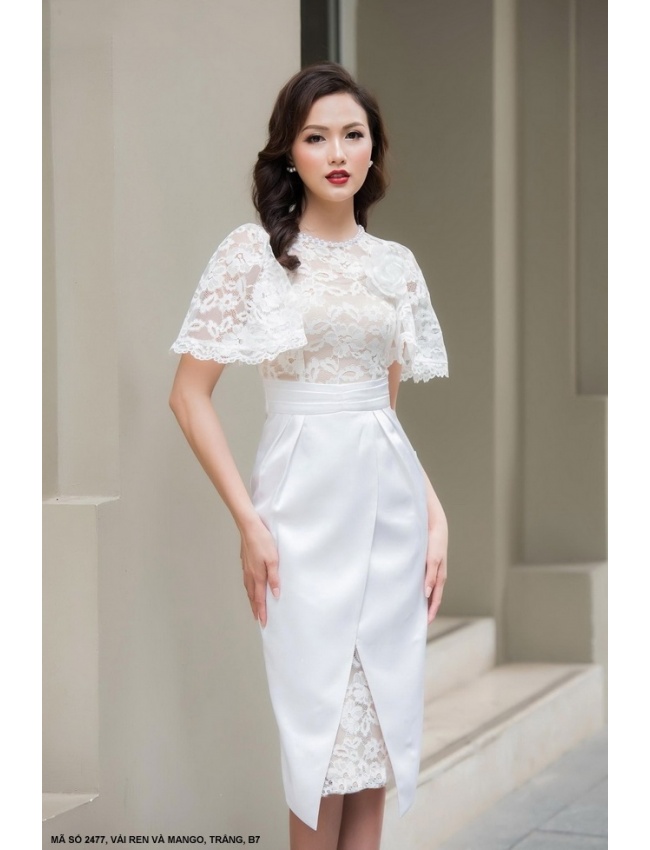 Đầm Thun Phối Ren Sang Trọng - 2477