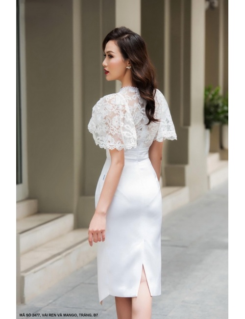 Đầm Thun Phối Ren Sang Trọng - 2477