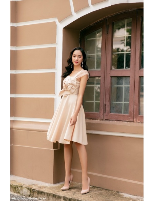 Đầm Xòe Bông Ngực Tay Voan - 2479