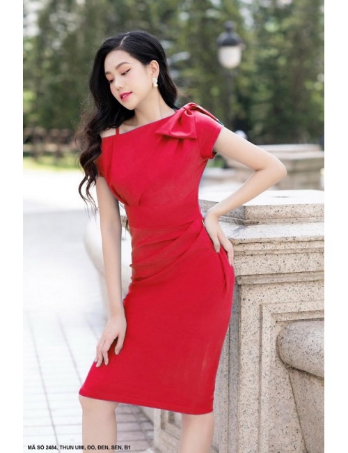 Đầm Ôm Vai Nơ Một Dây Quyến Rũ - 2484