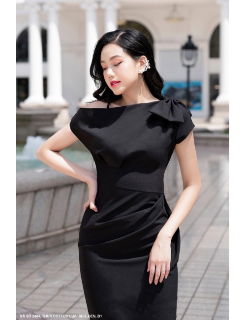 Đầm Ôm Vai Nơ Một Dây Quyến Rũ - 2484