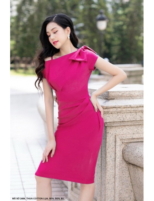 Đầm Ôm Vai Nơ Một Dây Quyến Rũ - 2484