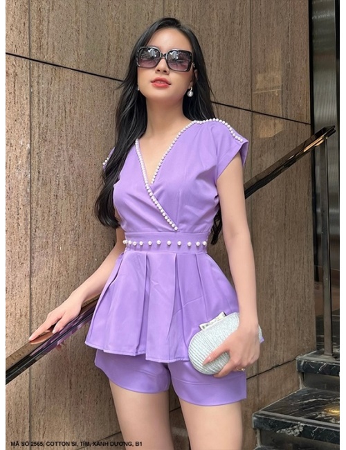 Bộ Sọt Xòe Đính Ngọc Trai - 2565