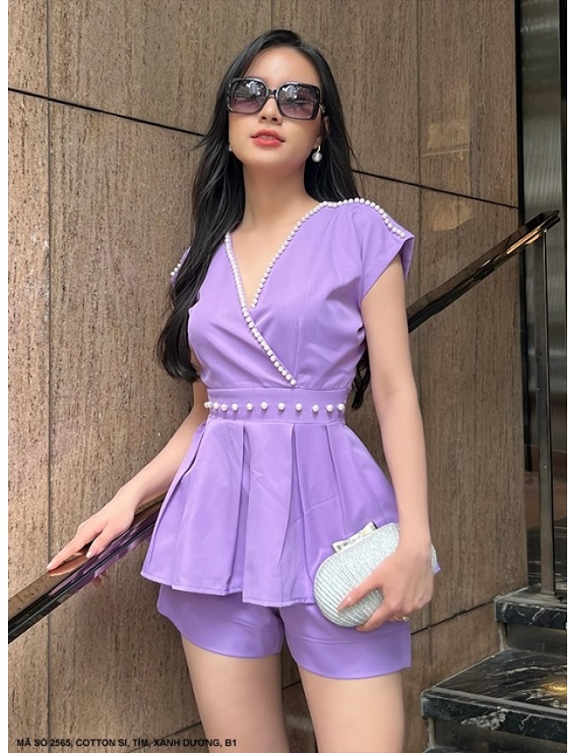 Bộ Sọt Xòe Đính Ngọc Trai - 2565