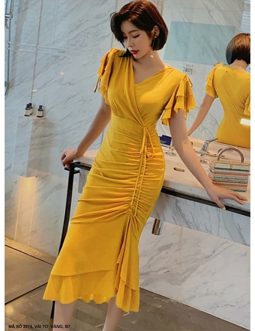 Đầm Dún Tay Dún Thân Quyến Rũ - 2574