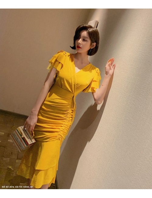 Đầm Dún Tay Dún Thân Quyến Rũ - 2574