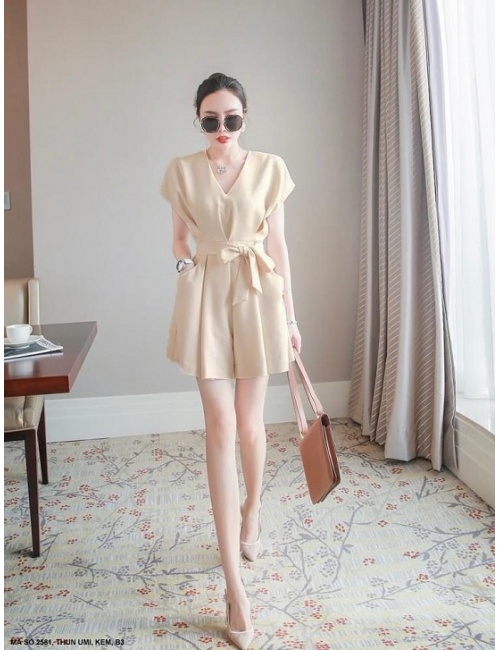Đồ Bay Ngắn Cổ Tim Eo Thắt Nơ - 2581
