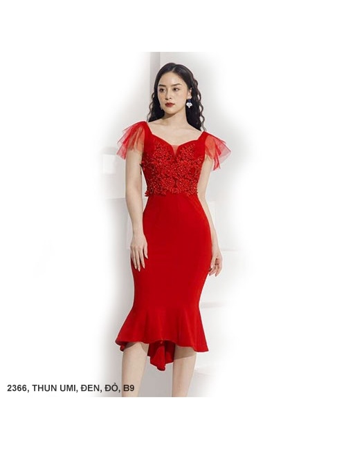 Đầm Ôm Sát Nách Lai Xòe - 2366