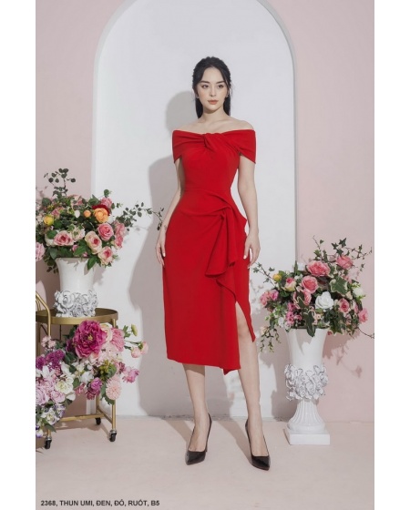 Đầm Rớt Vai Xẻ Lai Quyến Rũ - 2368