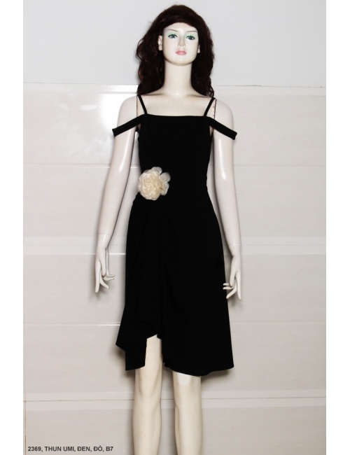 Đầm 2 Dây Eo Đính Hoa Hồng - 2369