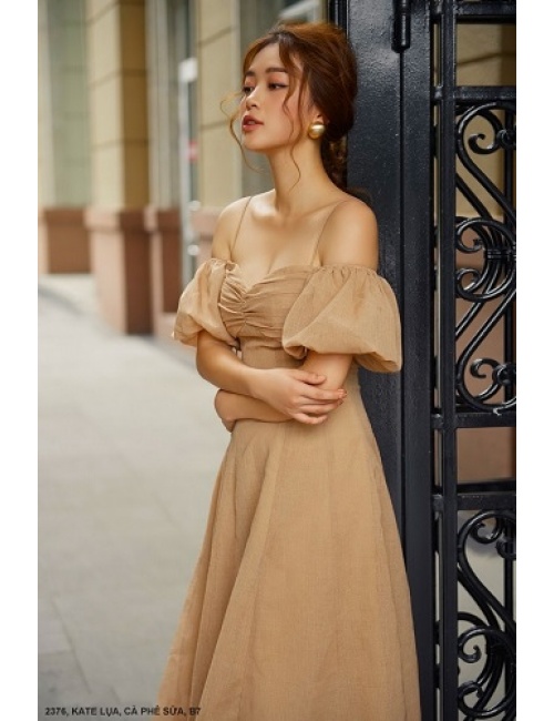 Đầm Xòe 2 Dây Tay Phồng - 2376