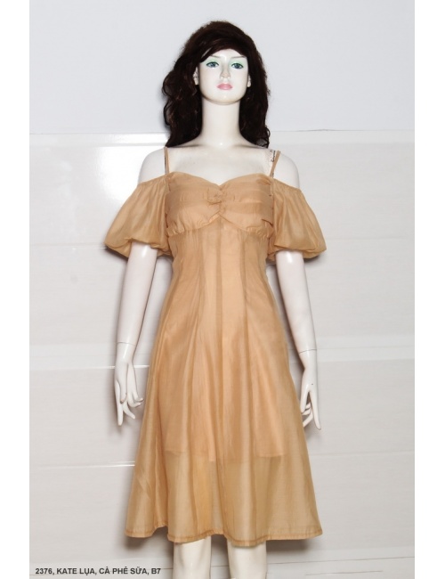 Đầm Xòe 2 Dây Tay Phồng - 2376