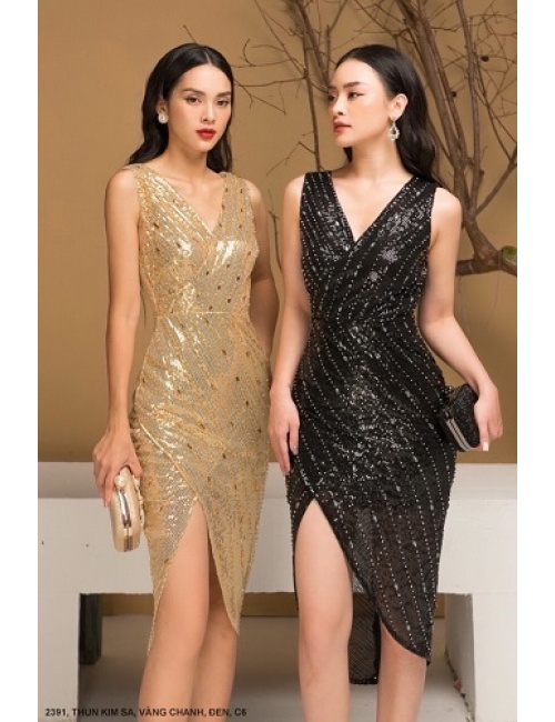 Đầm Ôm Thun Kim Sa Sang Trọng - 2391
