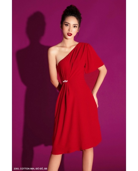 Đầm Cổ Xéo Một Tay - 2393