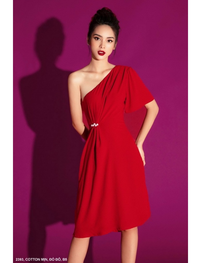 Đầm Cổ Xéo Một Tay - 2393