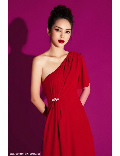 Đầm Cổ Xéo Một Tay - 2393