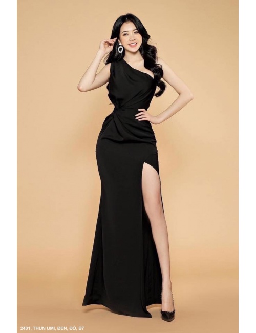 Đầm Dạ Hội Cổ Xéo Lai Xẻ Cao - 2401