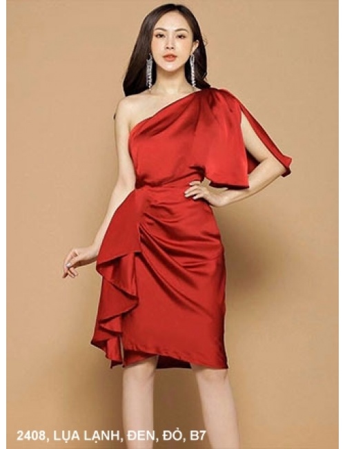 Đầm Cổ Xéo Dún Vai Xinh Xắn - 2408