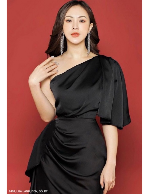 Đầm Cổ Xéo Dún Vai Xinh Xắn - 2408