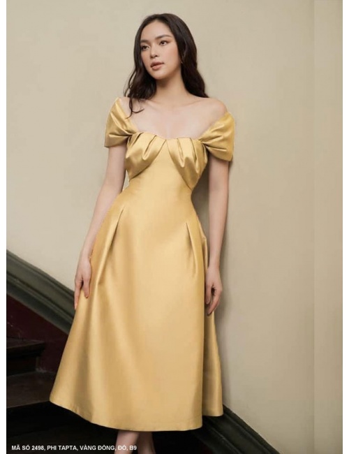 Đầm Xòe Xếp 2 Bên Ngực - 2498