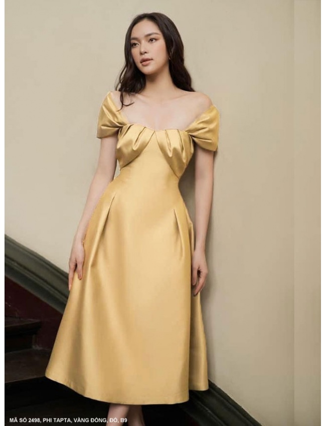 Đầm Xòe Xếp 2 Bên Ngực - 2498