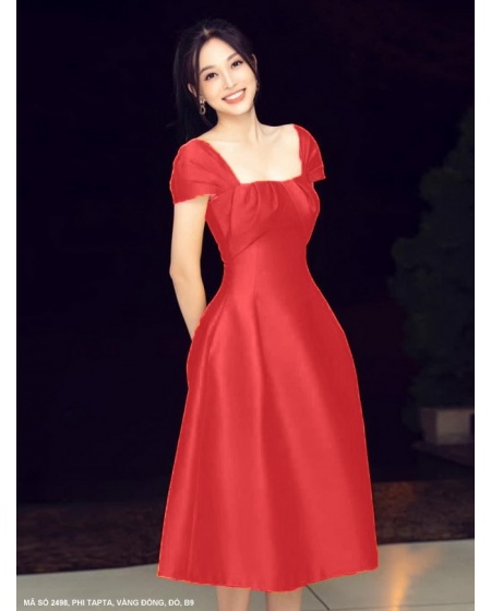 Đầm Xòe Xếp 2 Bên Ngực - 2498