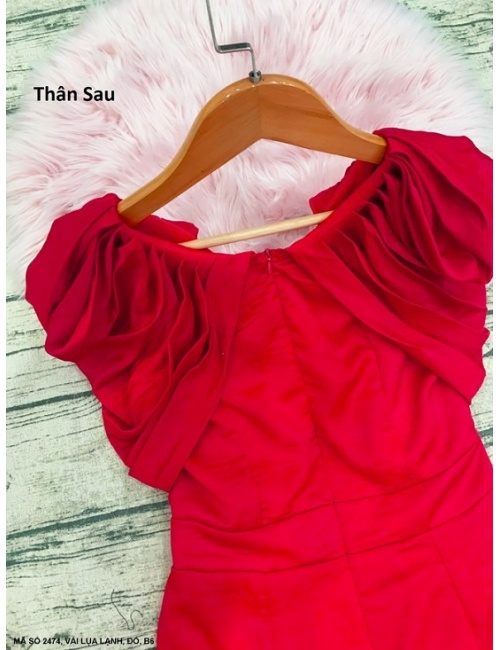 Đầm Lai Chéo Tay Xếp Ly - 2474