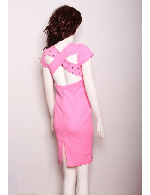 Đầm Ngọc Trinh Chéo Lưng Đính Nút - 101