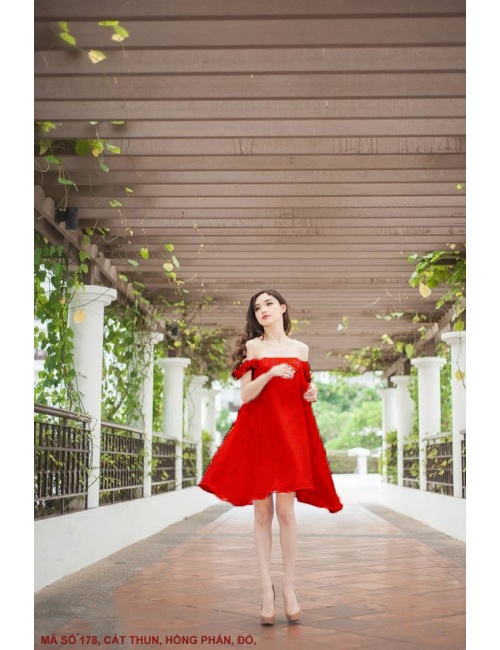 Đầm Trễ Vai Hoa Hồng - 178