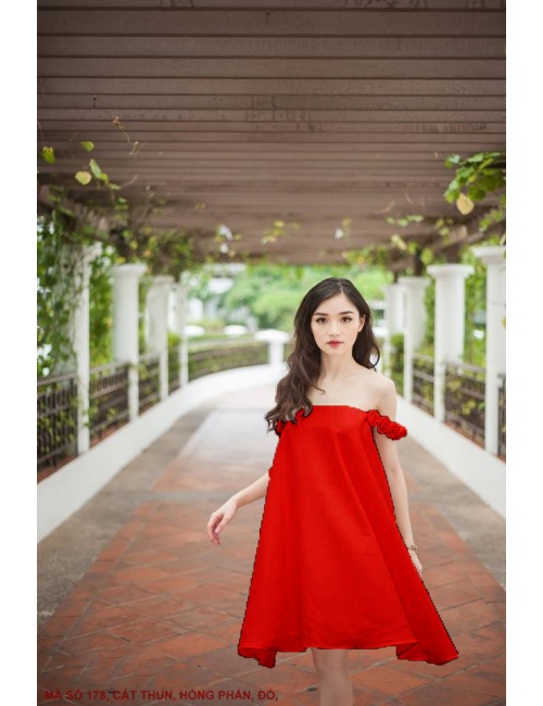 Đầm Trễ Vai Hoa Hồng - 178