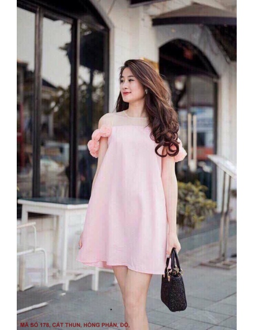 Đầm Trễ Vai Hoa Hồng - 178