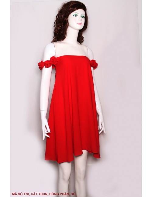 Đầm Trễ Vai Hoa Hồng - 178