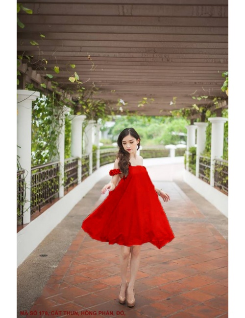Đầm Trễ Vai Hoa Hồng - 178