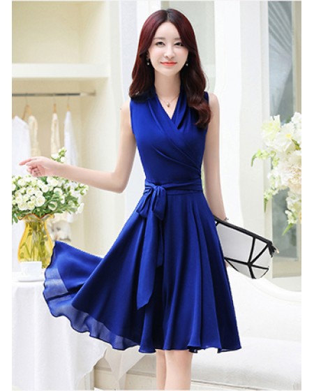 Đầm Cổ Chéo Thắt Nơ Eo Xinh Xắn - 38