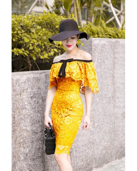 Đầm Nhún Cổ Phối Nơ - 52