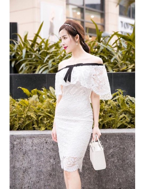 Đầm Nhún Cổ Phối Nơ - 52