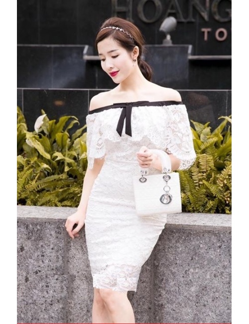 Đầm Nhún Cổ Phối Nơ - 52