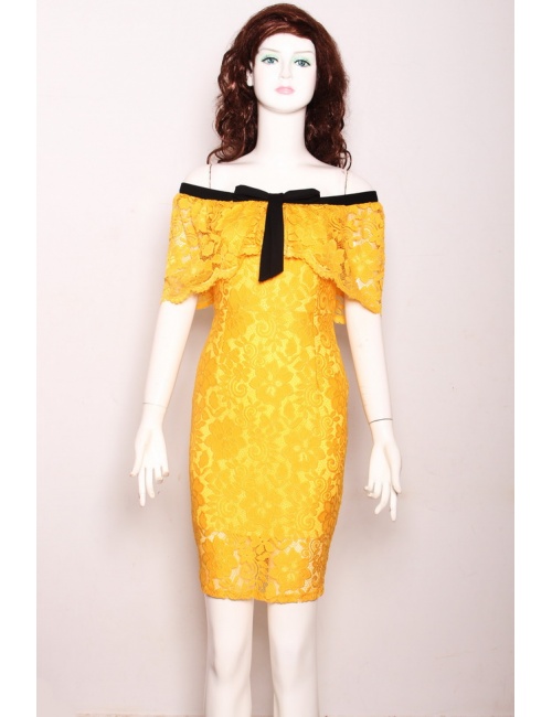 Đầm Nhún Cổ Phối Nơ - 52